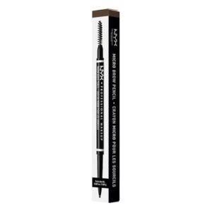 NYX Professional Makeup Micro Brow Pencil, Dual Ended With Mechanical Brow Pencil And Spoolie Brush, Vegan Formula, Shade: Ash Brown