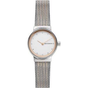 Skagen Watch for Women Freja Lille, Two Hand Movement, 26 mm Silver Stainless Steel Case with a Stainless Steel Mesh Strap, SKW2699