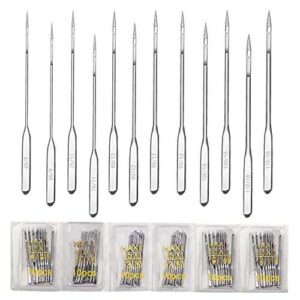 60 Pcs Sewing Machine Needles Assorted Size 65/9, 75/11, 80/12, 90/14, 100/16, 110/18 Anvin Universal Machine Needles Heavy Duty for Singer, Brother, Janome, Varmax Home Sewing Machines