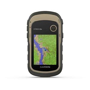 Garmin eTrex 32x, Rugged Outdoor GPS Handheld, GPS Device for Hiking and Geocaching, 2.2” Sunlight Readable Display, 3-axis Compass, Baromtetric altimeter, Brown