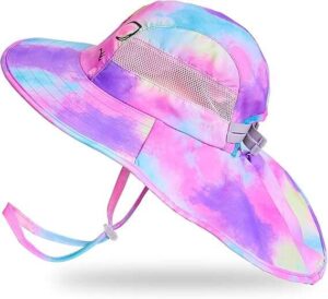 Basumee Adjustable Girls Sun Hat Foldable Beach Cap