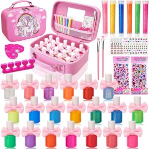 Chennyfun Kids Nail Polish Set – 20 Colours with Unicorn Vanity Case