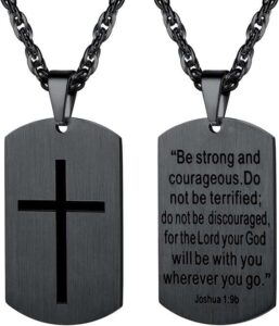 PROSTEEL Mens Cross Dog Tag Necklace