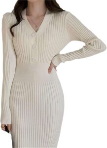 Ribbed Midi Sweater Dress