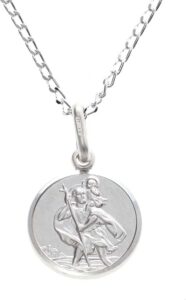 Sterling Silver St Christopher Pendant Necklace