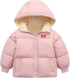 Toddler Girls’ Winter Coat with Matching Hat