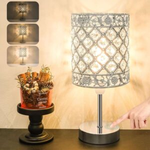 Aomeya Touch Control Crystal Table Lamp – 3-Way Dimmable