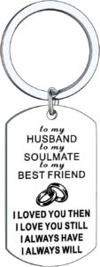 BESPMOSP Husband Keychain – Stainless Steel Love Token