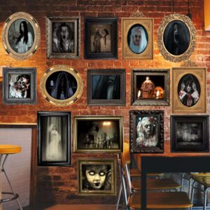 Benjia 15-Piece Halloween Gothic Mansion Haunted Horror Picture Frames