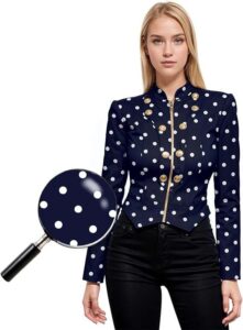 Hybrid & Company Women’s Military Crop Stretch Blazer Jacket