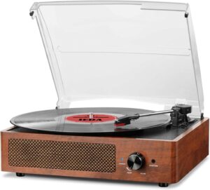 Mersoco Bluetooth 3-Speed Turntable – Vintage Wooden Record Player
